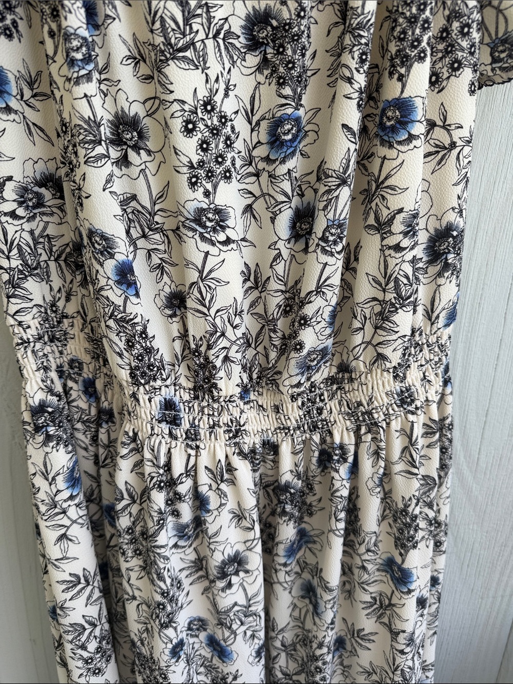Talbots Cream Midi Dress with Navy Floral Print - Picture 6 of 6